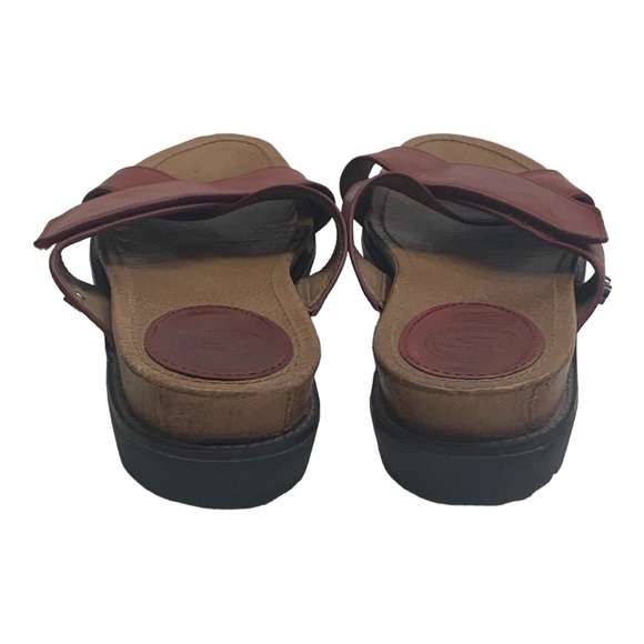 Nurchur Red Leather Slide Sandals Size 8 M - Picture 4 of 5